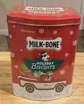 Milk-bone 079100782772 Limited Edition Holiday Dog Treats Biscuits 24oz With Collector S Tin New