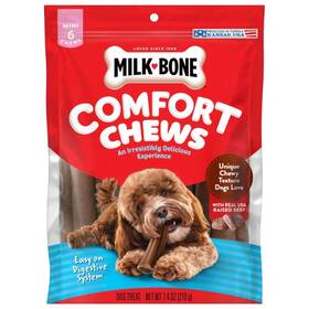 Milk-bone 079100795383 Mini Comfort Chews Dog With Unique Chewy Texture And Real Beef 7.4 Oz