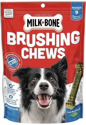 Milk-bone 079100882571 Fresh Breath Brushing Chew 9 Small/medium Dental Treats Pack Of 5