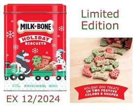 27565002 Milk-bone Holiday 24 Oz Crunchy Biscuit Treats Dogs Of All Sizes Collectible Tin