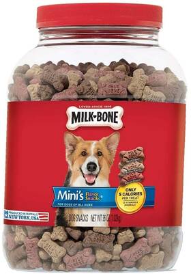 Milk-bone 282065833877 Minis Biscuits Flavor Snacks Canister 36 Oz. 2 Canisters