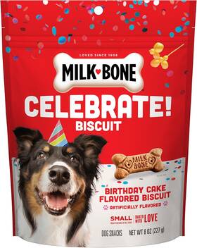 Milk-bone 711181755299 Celebrate Birthday Cake Artificially Flavored Biscuits Dog Treats 8 Oz