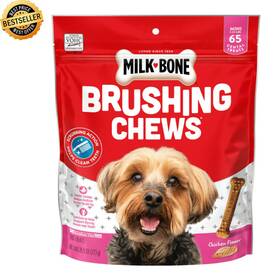 7910078565 Milk-bone Brushing Chews Daily Dental Dog Treats 25.5 Oz. Bag 65 Bones Per