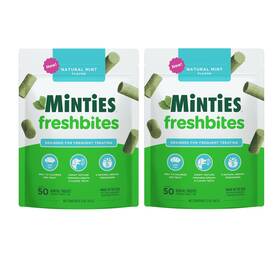 Minties 073091102939 Freshbites Soft And Chewy Dental Treats For Dogs Mint 50ct Pack Of 2