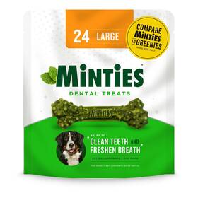 Minties 073091800798 Dental Chews For Dogs 24 Count Vet-recommended Mint-flavored Treats