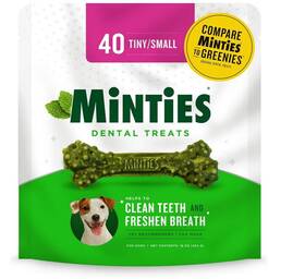 Minties 744759526236 Dental Chews For Dogs 40 Count Vet-recommended Mint-flavored