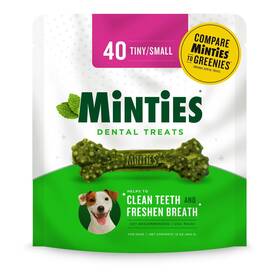 Minties 818145015700 Dental Chews For Dogs 40 Count Vet-recommended Mint-flavored Treats