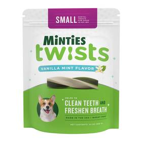Minties 818145019159 Dental Twists For Dogs Vet-recommended Vanilla-flavored Chews T Inch