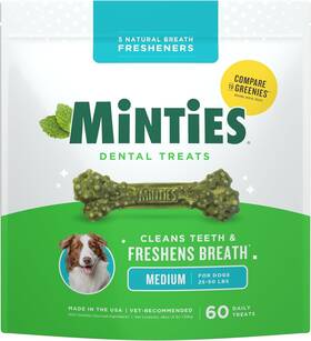 Co62 Minties Dental Chews For Dogs 60 Count Vet-recommended Mint-flavored Do