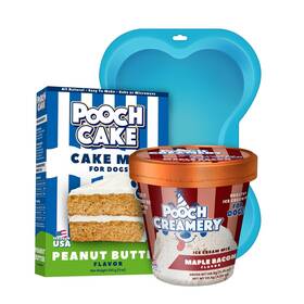 Mixery 445013479451 Dog Birthday Kit - Peanut Butter Flavor Cake And Maple Bacon Ice Cream Mix For