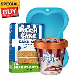 Mixery 726084127623 Dog Birthday Kit - Peanut Butter Flavor Cake And Maple Bacon Ice Cream Mix For