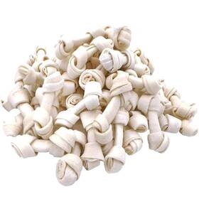 Mon2sun 298736750890 Dog Rawhide Knot Bones Mini Chews Natural 2.5 Inch 60 Count For