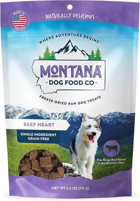 Montana Dog Food Co 850044515042 Co. Beef Heart Freeze-dried Raw Treats Grain-free 100