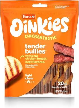 Mountain Corp. 445032328310 Oinkies Chickentastic Tender Bullies Dog Treats With Real Chicken 9.5 Oz 20 Ct