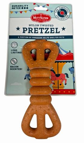Muttnation 711085626534 Bacon Scented Lrg Dog Chew Nylon Twisted Pretzel By Miranda Lambert