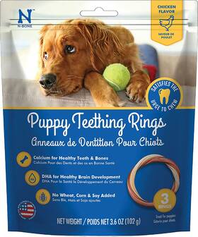 112140 N-bone 3-rings Puppy Teething Ring Chicken Flavor