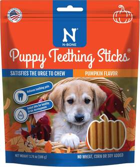 N-bone 445005913987 Puppy Teething Sticks Harvest Edition Pumpkin Flavor 3.74-oz Bag