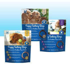 N-bone 657546802072 Puppy Teething Rings 3 Count Bag Variety Pack Chicken And Pumpkin Peanut But