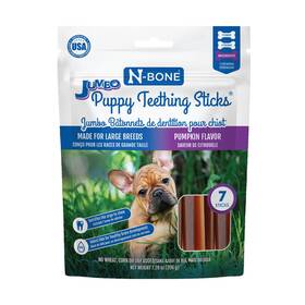 N-bone 657546802348 Jumbo Puppy Teething Sticks Pumpkin Flavor Dog Treats 7 Count 7.28-oz Bag