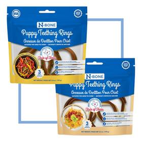 N-bone 657546803109 Puppy Teething Rings Tex-mex 3 Count Bag Variety Pack Chicken Fajitas And Ques