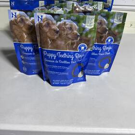 N-bone 657546912306 Puppy Teething Rings Peanut Butter Flavor 6 Count Bag 10/2025 3 Packs