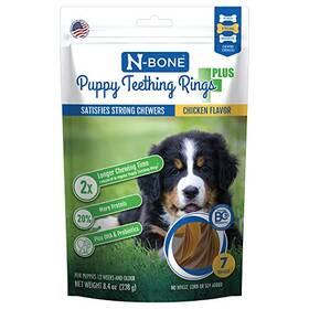 N-bone 657546912559 Puppy Teething Rings Plus Chicken Flavor 7-count 8.4oz