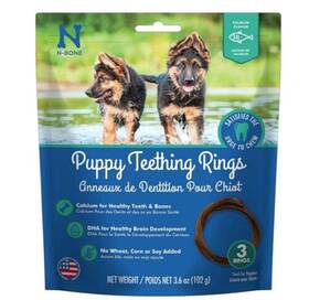 N-bone 657546912566 Puppy Teething Rings Salmon Flavor 3 Count By