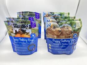 912290 N-bone Puppy Teething Rings Peanut Butter And Pumpkin Flavor - 8 Bags -3 Cnt. Each
