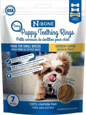 912689 N-bone Teeny Puppy Teething Rings Chicken Flavor 7 Count / 4.6oz