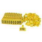 N12769 Bqlzr Yellow Numbers Plastic Large Livestock Ear Tag 700615715893