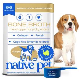 Native Pet 850065295107 Bone Broth For Dogs And Cats - Turkey Powder Dog Food Toppers