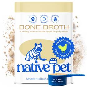 Native Pet 860003115206 Chicken Bone Broth For Dogs And Cats 5.75 Oz - Gravy Food Topper Picky Native Pet 860003115206 Chicken Bone Broth For Dogs And Cats 5.75 Oz - Gravy Food Topper Picky