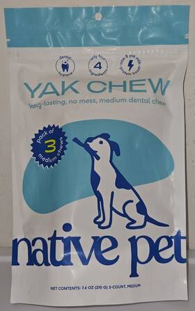 Native Pet 860003115237 Yaks Chews Long-lasting Yak Cheese Himalayan Dog 3 Medium 10/26 Native Pet 860003115237 Yaks Chews Long-lasting Yak Cheese Himalayan Dog 3 Medium 10/26