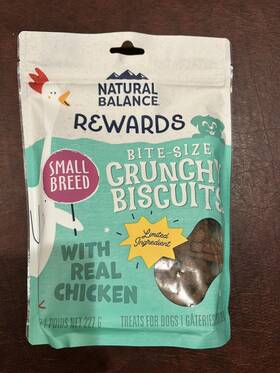 44303 Natural Balance Limited Ingredient Rewards Crunchy Biscuits Bitesize Treats 8oz