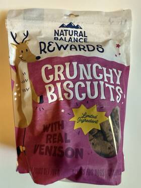 Natural Balance 723633014649 Venison Dog Treats Grain Free Crunchy Limited 28oz Bby 08/2025