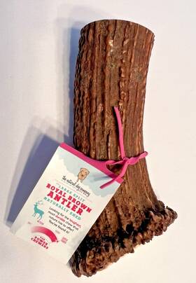 Natural Dog Company 810723032048 The Compay Large Split Royal Brown Antler For Super Tough Chewers