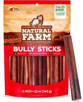 Natural Farm 313018313322 Bully Sticks Odor-free 6 Inch 12 Ounces Packaged By Weight 1