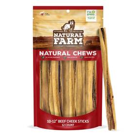 Natural Farm 810115901037 Bully Cheek Stick 10-12 Inch 12-pack - Best Alternative 100% N