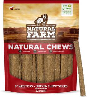 Natural Farm 810115902027 Quick Chicken Chewy Sticks 32-pack Low 1.21 Pound Pack Of 1