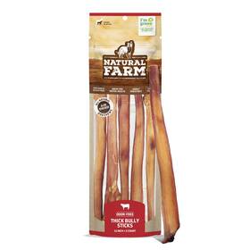 Natural Farm 810115902355 Odor-free Thick Bully Sticks 12 Inch 5-pack All-natural Long-last