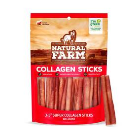 Natural Farm 810115902966 Odor-free Super Collagen Dog Chews 3-5 Inch 10-pack The First Ever Real Bu