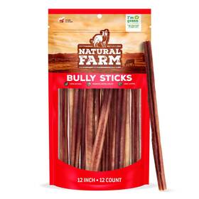 Natural Farm 850002762112 Odor-free Bully Sticks 12 Inch Pack 1.2 Lbs. Per Bag 100% Bee