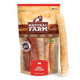 Natural Farm 850002762440 Beef Trachea 12 Inch 8 Pack 100% Chews Glucosa