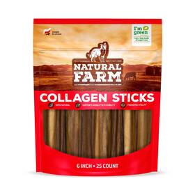 Natural Farm 850024882058 Collagen Sticks For Dogs 6 Inch 25 Pack Odor-free Long Lasting Chews And Ra