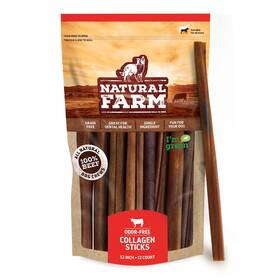 Natural Farm 850024882072 Odor-free Collagen Dog Chews 12-inch 12-pack Long Lasting B