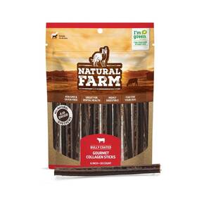 Natural Farm 850024882294 Odor-free Bully Coated Collagen Sticks 6 Inch 10 Pack Real Beef Coa