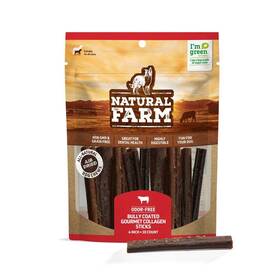 Natural Farm 850024882447 Bully Coated Gourmet Collagen Sticks 4 Inch 10 Pack Real Beef Coate