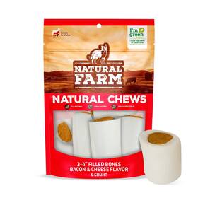Nf287sbobc-406 Natural Farm Bacon And Cheese 3-4 Inch Stuffed Bone - 6 Pack
