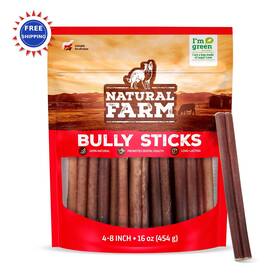Nf426bs4816oz Natural Farm Bully Sticks 16 Ounce 4-8 All-natural Odor-free 16oz Long-lasting Chews