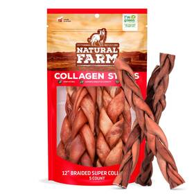 Nf471bsc1205 Natural Farm Odorfree Super Braided Collagen Dog Chews 12inch 5pack First Ev